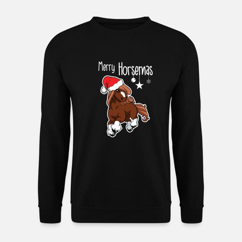 Frohe Weihnachten Pferd - Pony Riding Lover - Unisex Pullover - Schwarz