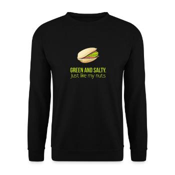 Drôle de Pistazie Nuss Pistache cadeau de pistache Pistacia - Sweat-shirt Unisexe - noir - Devant - Alina (178cm) & Michal (187cm)