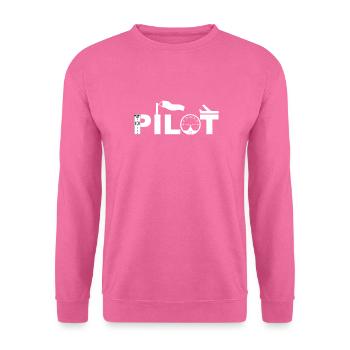 pilot aviation airplane runway aviation - Unisex Sweatshirt - pink - Front