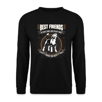 Beagle funny gift shirt - Unisex Sweatshirt - black - Front - Alina (178cm) & Michal (187cm)