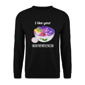 Smoothie Bowl - I like your berries white - Unisex Sweatshirt - black - Front - Alina (178cm) & Michal (187cm)