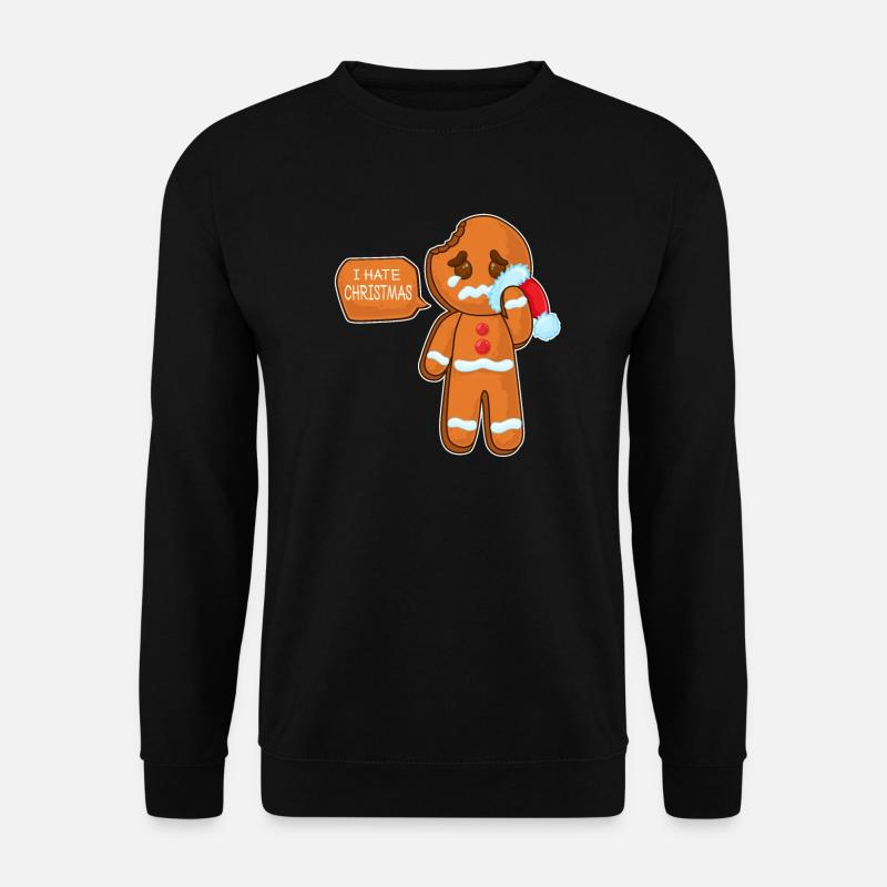Anti Weihnachten Lebkuchenmann I hate Christmas - Unisex Pullover - Schwarz