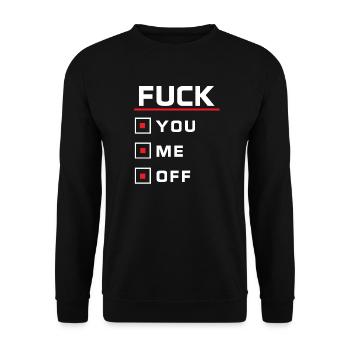 Fuck - You, Me, Off - Unisex Sweatshirt - black - Front - Alina (178cm) & Michal (187cm)