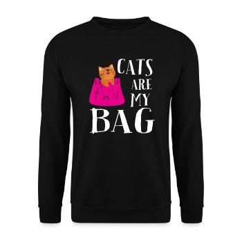 Les chats sont mon sac - Sweat-shirt Unisexe - noir - Devant - Alina (178cm) & Michal (187cm)