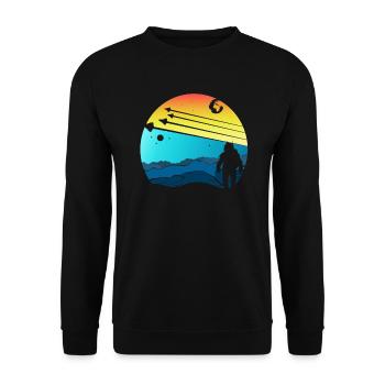 Astronaut NASA Earth Science Fiction Day Gift - Unisex Sweatshirt - black - Front - Alina (178cm) & Michal (187cm)