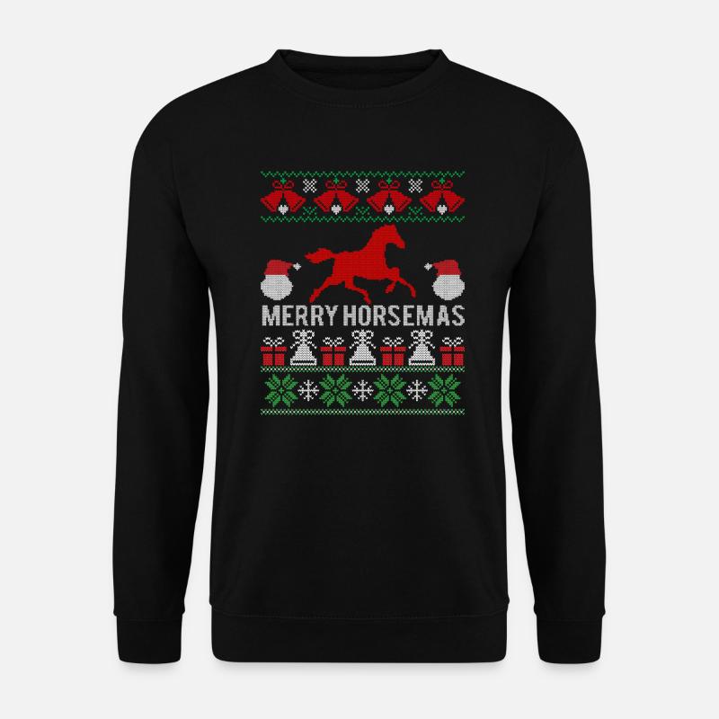 Joyeux Noël chevaux - Sweat-shirt Unisexe - noir
