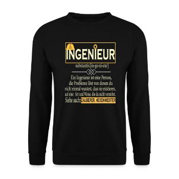 Ingeniuer Definition - Unisex Sweatshirt - black - Front - Alina (178cm) & Michal (187cm)