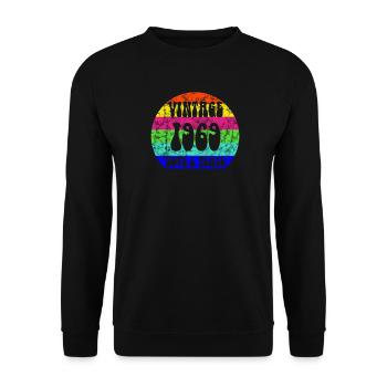 Vintage 1969 Hippie Peace Born Vintage Born - Unisex Sweatshirt - black - Front - Alina (178cm) & Michal (187cm)