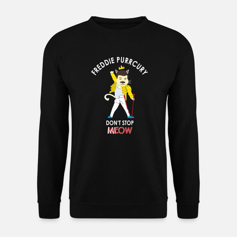 Freddie Purrcury Katze Rock Sänger Musik Geschenk - Unisex Pullover - Schwarz