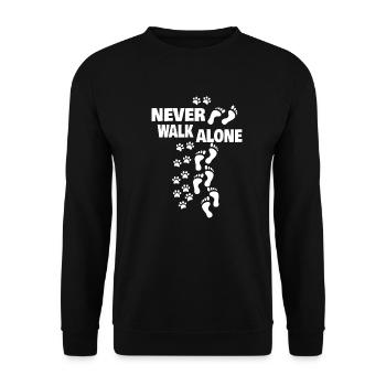 Dog Husband Wife Gassi Go Never Alone Gift - Unisex Sweatshirt - black - Front - Alina (178cm) & Michal (187cm)