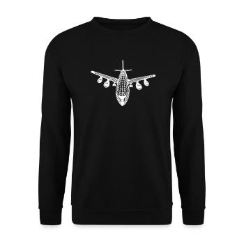 avion - Sweat-shirt Unisexe - noir - Devant - Alina (178cm) & Michal (187cm)