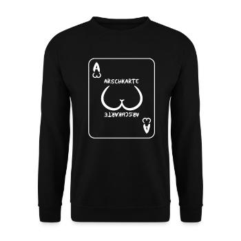 Ass Card Playing Card Carnival Carnival Costume Fun - Unisex Sweatshirt - black - Front - Alina (178cm) & Michal (187cm)