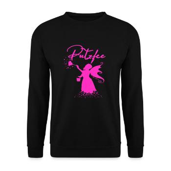 Putzfee Putzfrau Damen Frauen süßes T-Shirt - Unisex Pullover - Schwarz - Vorne - Alina (178cm) & Michal (187cm)