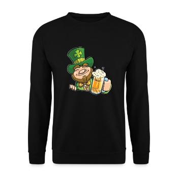 St Patricks Design - Unisex Pullover - Schwarz - Vorne - Alina (178cm) & Michal (187cm)