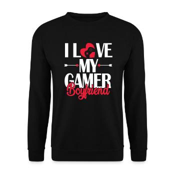 I Love My Gamer Boyfriend - Unisex Sweatshirt - black - Front - Alina (178cm) & Michal (187cm)