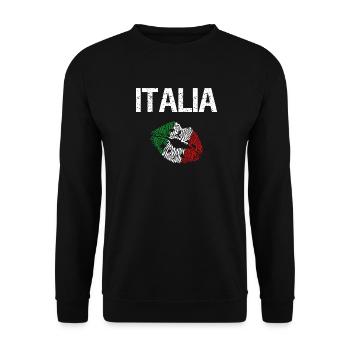 ITALIA KISS - Unisex Sweatshirt - black - Front - Alina (178cm) & Michal (187cm)