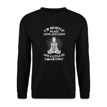 Sarcasm Yoga Fuck You Rest cadeau de méditation - Sweat-shirt Unisexe - noir - Devant - Alina (178cm) & Michal (187cm)