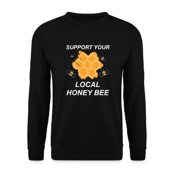 Support your local honey bee - beekeepers, honey, bee - Unisex Sweatshirt - black - Front - Alina (178cm) & Michal (187cm)