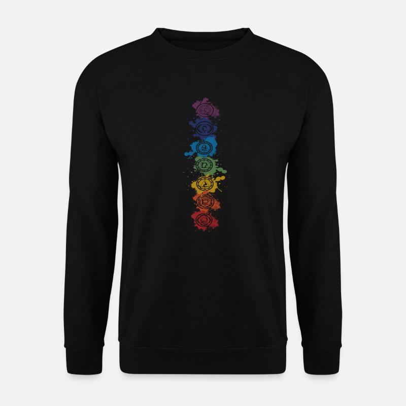 Chakren Elemente Splash - Buddha, Buddhismus, Yoga - Unisex Pullover - Schwarz