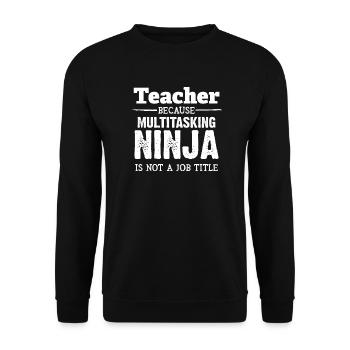 Enseignant ou Ninja - enseignant, école, maths - Sweat-shirt Unisexe - noir - Devant - Alina (178cm) & Michal (187cm)