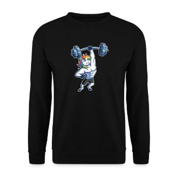 Fitness Einhorn Training Weight Lifting Unicorn - Sweat-shirt Unisexe - noir - Devant - Alina (178cm) & Michal (187cm)
