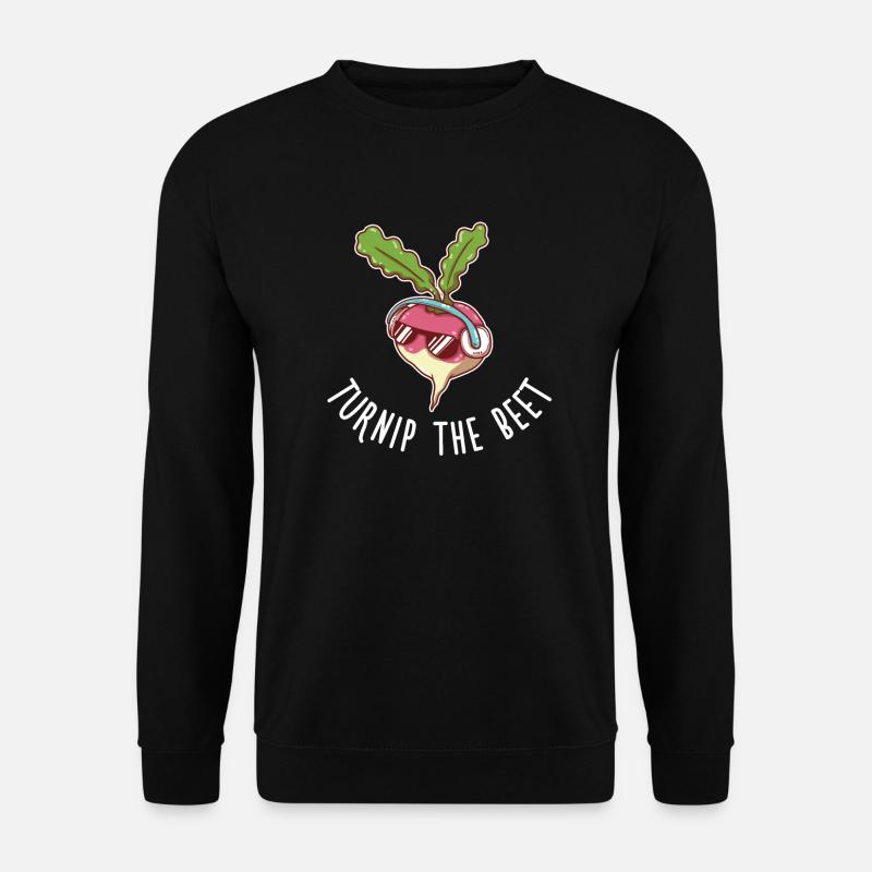 Musik Vegan Stylish Cool Vegetable DJ Pflanzen Rübe - Unisex Pullover - Schwarz