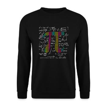 Pi Jour 3.14 Pi symbole avec math equations cadeau - Sweat-shirt Unisexe - noir - Devant - Alina (178cm) & Michal (187cm)