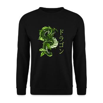 Dragon chinois traditionnel. Grunge esthétique - Sweat-shirt Unisexe - noir - Devant - Alina (178cm) & Michal (187cm)
