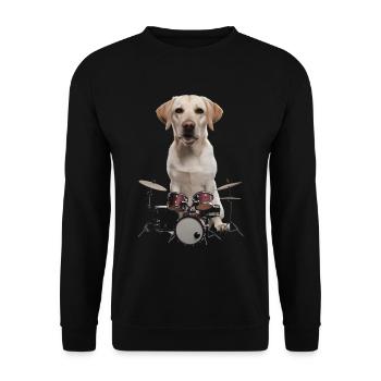 Labrador Schlagzeug - Unisex Pullover - Schwarz - Vorne - Alina (178cm) & Michal (187cm)
