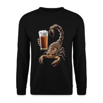 Skorpion Bier - Unisex Pullover - Schwarz - Vorne - Alina (178cm) & Michal (187cm)