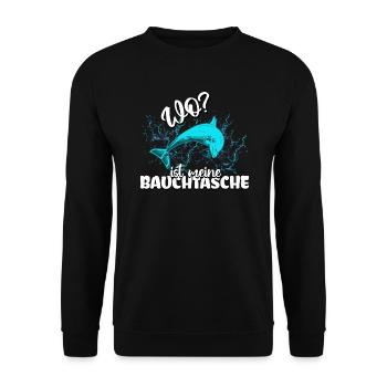 Bauchtasche - Unisex Pullover - Schwarz - Vorne - Alina (178cm) & Michal (187cm)