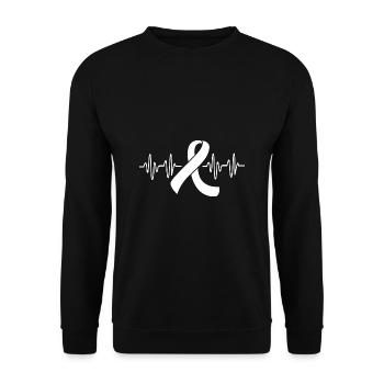 Lung Cancer Survivor Lung Heartbeat - Unisex Sweatshirt - black - Front - Alina (178cm) & Michal (187cm)