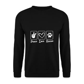 Dog Rescue Animal Rights Animal Rescue Animal Shelter - Unisex Sweatshirt - black - Front - Alina (178cm) & Michal (187cm)
