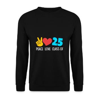 Class of 2025 Abitur Abiturient Abitur 2025 - Unisex Sweatshirt - black - Front - Alina (178cm) & Michal (187cm)