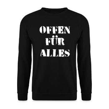 Ouvert à tous en disant - Sweat-shirt Unisexe - noir - Devant - Alina (178cm) & Michal (187cm)