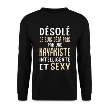 Désolé déjà pris par une kayakiste sexy - Sweat-shirt Unisexe - noir - Devant - Alina (178cm) & Michal (187cm)