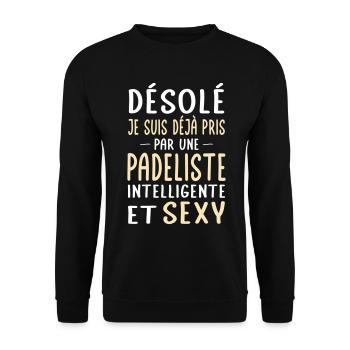 Désolé déjà pris par une padeliste sexy - Sweat-shirt Unisexe - noir - Devant - Alina (178cm) & Michal (187cm)