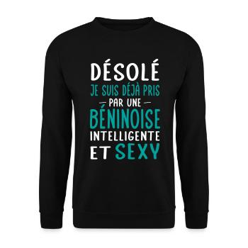 Désolé déjà pris par une Béninoise sexy - Sweat-shirt Unisexe - noir - Devant - Alina (178cm) & Michal (187cm)