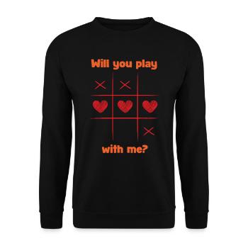 Circle and Cross Will You Play With Me - Unisex Sweatshirt - black - Front - Alina (178cm) & Michal (187cm)