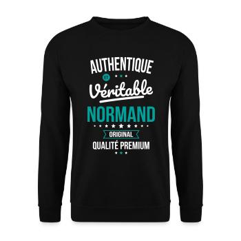 Authentique et véritable Normand - Original - Sweat-shirt Unisexe - noir - Devant - Alina (178cm) & Michal (187cm)