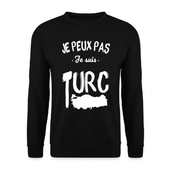 Je peux pas je suis Turc - Sweat-shirt Unisexe - noir - Devant - Alina (178cm) & Michal (187cm)