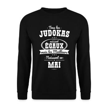 Judokas égaux meilleurs naissent en Mai - Sweat-shirt Unisexe - noir - Devant - Alina (178cm) & Michal (187cm)