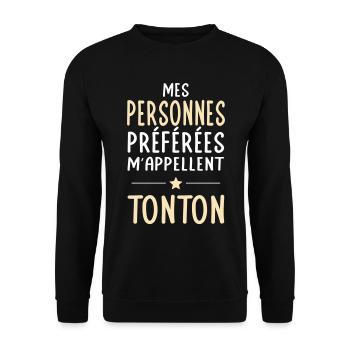 Mes personnes préférées m'appellent Tonton - Sweat-shirt Unisexe - noir - Devant - Alina (178cm) & Michal (187cm)