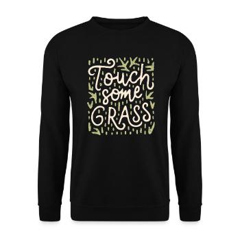 Touch some grass grounding earthing - Sweat-shirt Unisexe - noir - Devant - Alina (178cm) & Michal (187cm)