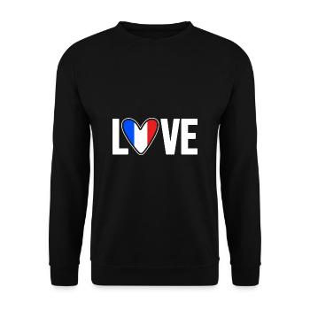 Frankreich - Unisex Pullover - Schwarz - Vorne - Alina (178cm) & Michal (187cm)