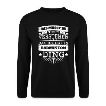 Badminton Ding - Unisex Pullover - Schwarz - Vorne - Alina (178cm) & Michal (187cm)