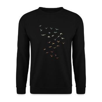 Rêve d'essaim d'oiseaux rétro battant cadeau vintage - Sweat-shirt Unisexe - noir - Devant - Alina (178cm) & Michal (187cm)
