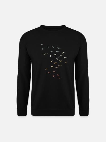 Retro bird swarm dream flying vintage gift - Unisex Sweatshirt - black