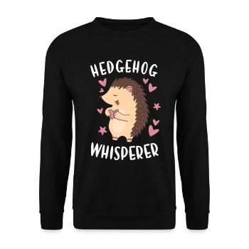 Hedgie Hedgehog Whisperer Hedgehog - Unisex Pullover - Schwarz - Vorne - Alina (178cm) & Michal (187cm)