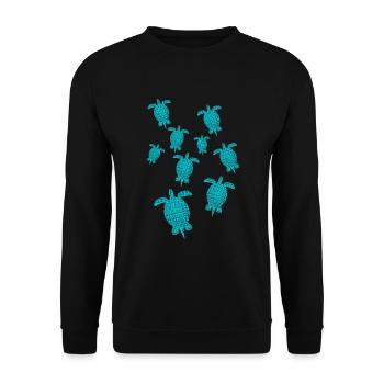 Turtle - Unisex Pullover - Schwarz - Vorne - Alina (178cm) & Michal (187cm)
